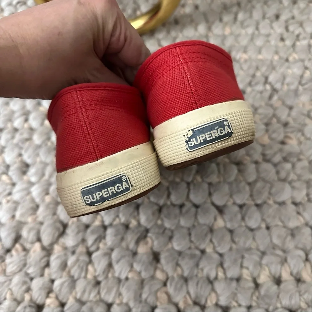 Superga 2750 Cotu Classic Sneaker Women 8‎ Low Top Red White Canvas Casual Shoes